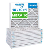 Aerostar 10x10x1 Furnace Filter MERV 10 Pleated Filters. Case of 12 - MADE IN CANADA