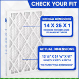 14x25x1 Furnace Filter MERV 11 Pleated Filters. Case of 12