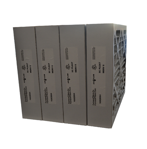 16x20x4 (3 5/8") Furnace Filter Actual Size 15 3/8 x 19 3/8 x 3 3/4" MERV 8. Case of 4