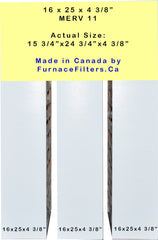 Standard Honeywell Compatible 16 x 25 x 5 (4 3/8"). Actual Size 15 15/16" x 24 7/8" x 4 3/8" MERV 11 Rated. Case of 3