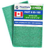 65‐161 Lifebreath HRV Filters, Synthetic Media with actual size : 8 1/8" x 13" x 5/8" each - Set of 2