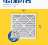 Aerostar 10x10x1 Furnace Filter MERV 10 Pleated Filters. Case of 12 - MADE IN CANADA