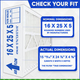 Honeywell 16x25x4 Model # FC100A1029 MERV 8. Actual Size 15 15/16" x 24 7/8" x 4 3/8." Case of 3 Generic