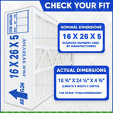 Lennox X8789 Furnace Filter 16x26x5 Aftermarket Size Replacement for Lennox Healthy Climate PC016-28 PureAir Air Cleaner. Case of 3