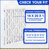 16x20x1 Furnace Filter MERV 8 Pleated Filters. Case of 12
