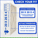 Honeywell 20x20x4 Furnace Filter Model # FC100A1011 MERV 10. Actual Size 19 15/16" x 19 3/4" x 4 3/8" Aftermarket. Case of 3