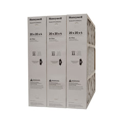 Honeywell 20x20x4 Furnace Filter Model # FC100A1011 MERV 11. Actual Size 19 15/16" x 19 3/4" x 4 3/8." Case of 3