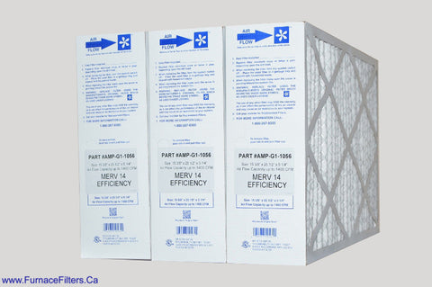 York G1-1056 Genuine Original 16x25x5 Furnace Filter MERV 14/15 Rated. Actual/Exact Size 15 3/8" x 25 1/2 x 5 1/4." Case of 3