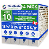 16x25x4 3M Size MERV 10 Replacement Filters. Actual Size 15.5" x 24.5" x 3.68." Case of 4 Made by Furnace Filters.Ca