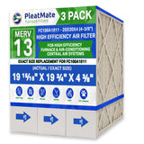 Generic Honeywell 20x20x4 Furnace Filter Model # FC100A1011 MERV 13. Actual Size 19 15/16" x 19 3/4" x 4 3/8." Case of 3