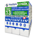 Honeywell 20x25x4 Furnace Filter Model # FC100A1037 MERV 13. Actual Size 19 15/16 x 24 7/8 x 4 3/8. Made in Canada by Furnace Filters.Ca Pkg. of 3