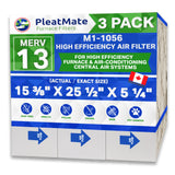 M1-1056 MERV 13 Actual Size 15 3/8" x 25 1/2" x 5 1/4." Case of 3, Made by Furnace Filters.Ca