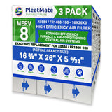Lennox X0584 16x26x5 MERV 8. Actual Size 16 3/8" x 26" x 5 5/32" Generic Replacement Filters. Case of 3