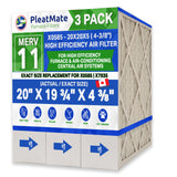 Lennox X0585 MERV 11 20x20x5 Healthy Climate for HCF14-11. Actual Size 20" x 19 3/4" x 4 3/8". Case of 3 Made in Canada by FurnaceFilters.Ca