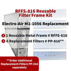 Electro-Air / York M1-1056 Reusable Filter Frame Kit - Size : 15 3/8 x 25 1/2 x 5 1/4 Inches - Includes Lifetime Reusable Frame MODEL # RFFS 816 and 6 Replacement Filters PART # PP-816 MERV 11