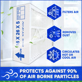 Lennox X0584 16x26x5 MERV 8. Actual Size 16 3/8" x 26" x 5 5/32" Generic Replacement Filters. Case of 3