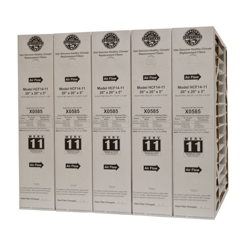 Lennox X0585 Furnace Filter 20x20x5 Healthy Climate MERV 11 for HCF14-11. Case of 5